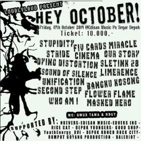 TONIGHT !! <a href="/LoudlyLoud_/">LOUDLYLOUD</a> Present : 'HEY OCKTOBER' @Edisanmusic ,HTM :10k , Murah meriah bebas dari pogo kecoa &amp; kunfu.