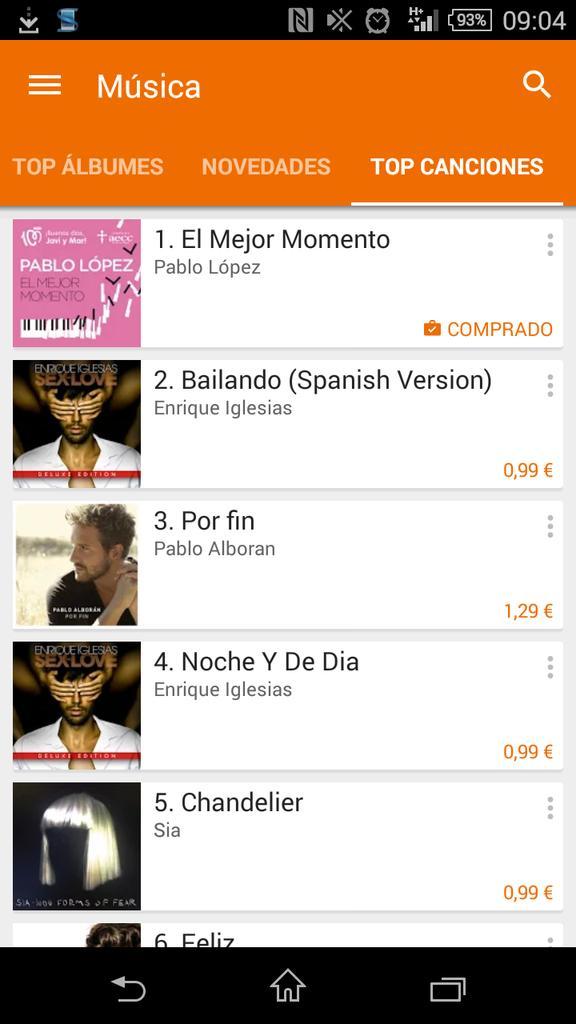 1994_iga's tweet photo. #ElMejorMomento también es número uno en Google Play 👏👏 
@PabloLopezMusic @aecc_es http://t.co/9etm4cMkVZ