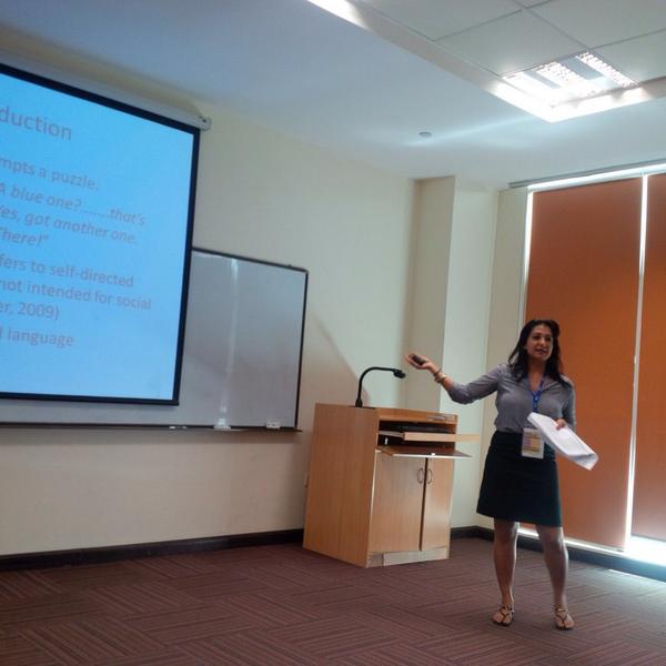 IPCD2's tweet photo. Rehani Boghani presents on the use of private speech during problem solving tasks http://t.co/Le8zJ9kOTC