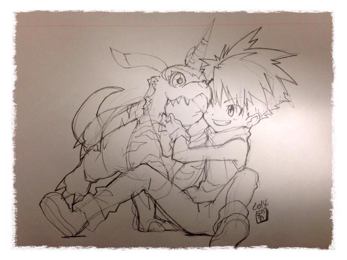 仕事休憩中に描いた。 