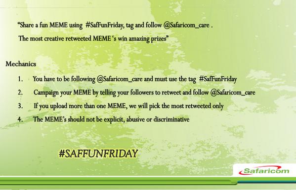 Safaricom_Care's tweet photo. Here are the mechanics for #SafFunFriday .Legoo!!!! http://t.co/ckM4SUEXuG