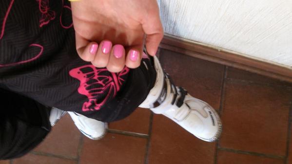 All pretty in pink for training now :)