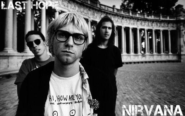 LastHopeJournal's tweet image. Small poster with Nirvana.
