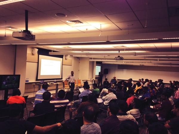 madhavn's tweet image. Master of ceremonies @vishy_ranganath moderating the debrief session after customer interaction at #QBOne #IntuitLife