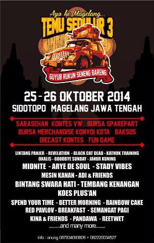 <a href="/RootsArtReggae/">Roots Art</a> 25-26/10/14 kontes mobil VW di lapangan Sidotopo #Magelang #Jateng