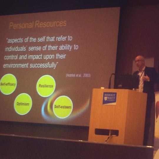 IPCD2's tweet photo. Afternoon keynote @ProfABBakker  discusses personal resource and work engagement! http://t.co/MCr4xCPJPr