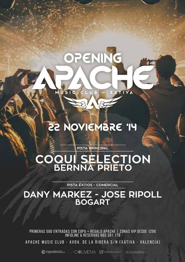 coquiselection's tweet photo. El 22 de noviembre vuelve APACHE XÀTIVA! @BernnaPrietto @djjoseripoll @DanyMarkez @coquiselection http://t.co/WNTcF3qEed