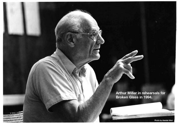 NationalTheatre's tweet photo. Playwright Arthur Miller was born #onthisday in 1915. Here he is in rehearsals for Broken Glass in 1994: http://t.co/FCKmu08R83