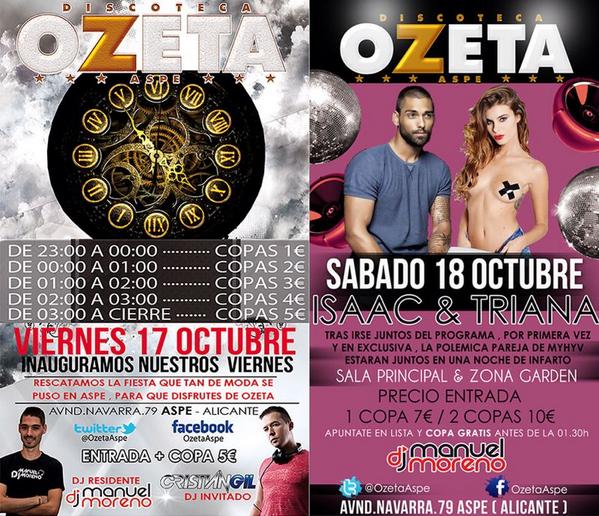 MataixHern's tweet photo. Te lo vas perder  @OzetaAspe oi fiesta reloj i mañana la pareja invitada  #quenotelocuenten apuntate en mi lista http://t.co/v9aFr2XZzP