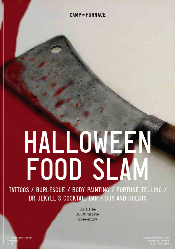 CampandFurnace's tweet photo. COMING SOON // HALLOWEEN FOOD SLAM // BE AFRAID... http://t.co/2HkSpvFLMT
