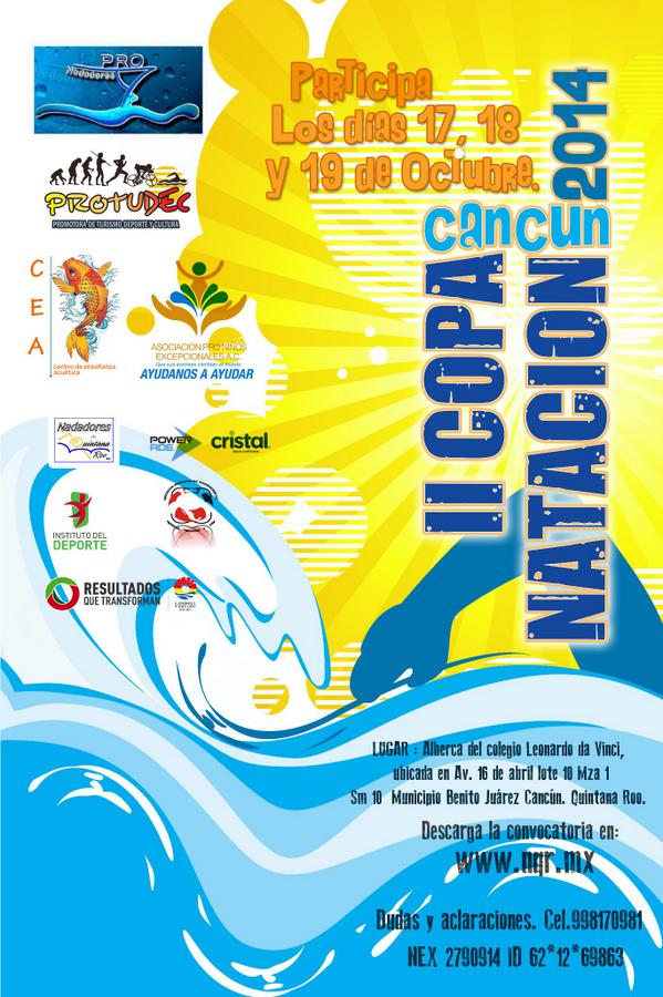 Hoy arranca la 2da Copa Cancún!! los esperamos a las 2pm en el Leonardo DaVinci. No falten!! es #nadandoconcausa