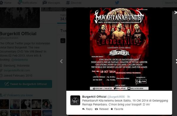 H-1 Bawah Tanah United FEST with Burgerkill Official CC: <a href="/KILLERBEE_696/">KILLERBEE OFFICIAL</a> <a href="/killerpop_pku/">KILLERPOP</a> <a href="/JONIDEATH_HC/">JONIDEATH HARDCORE</a> <a href="/BYD_band/">BACKYEARDISASTER</a>