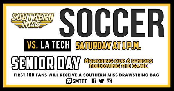 USMGoldenEagles's tweet photo. . @SouthernMissSoc Hosts LA Tech on Senior Day #SMTTT http://t.co/USKVMfoNeg http://t.co/3lRnOrA8cF