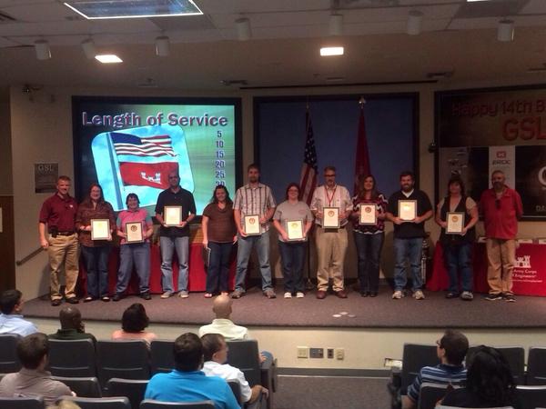 ERDCGSL's tweet photo. Happening Now -- GSL Awards!  Length of service. http://t.co/SoEh0F6571