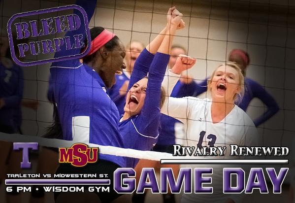 TarletonSports's tweet photo. @TSU_Volleyball and @MSUMustangs in a contest of LSC rivals... Does it get any better than that? #SeeYouAtWisdom #6pm http://t.co/uTJpPIY9Vn