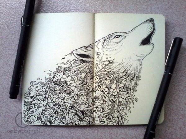 picaro1104's tweet image. What being bored in class does to me. #notebookdoodles