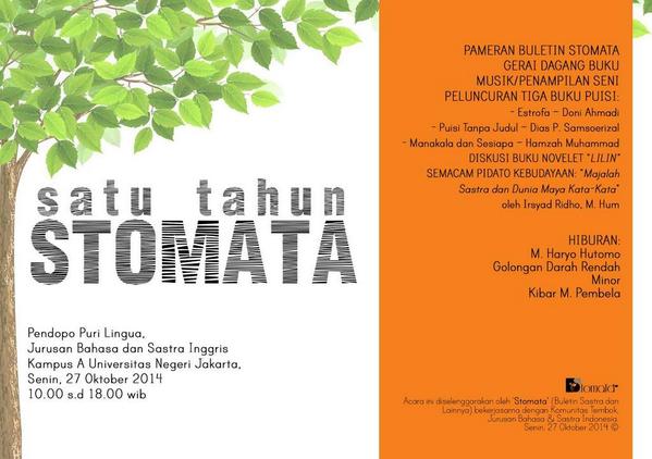 stomata_'s tweet photo. Yuk #SatuTahunStomata! ♥ | @GLORIADAMN @nieliezer @Egi_Ryan @esterlasting @ED_UNJ @tedtot @evazizaah @diniekam. http://t.co/EblADsgCon