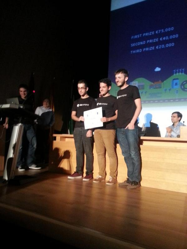 FIWARE's tweet photo. Sixcampus wins most innovative app!! #FIWAREMS http://t.co/1eVt2yGHGJ