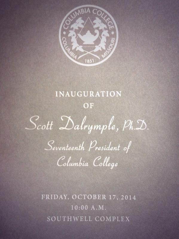 courtsteelman's tweet photo. Currently at @ColumbiaColg Inauguration of its new President, Dr. Dalrymple. #ccmoprez #columbiacollege @cc_alumni http://t.co/tkHl8y4yTY