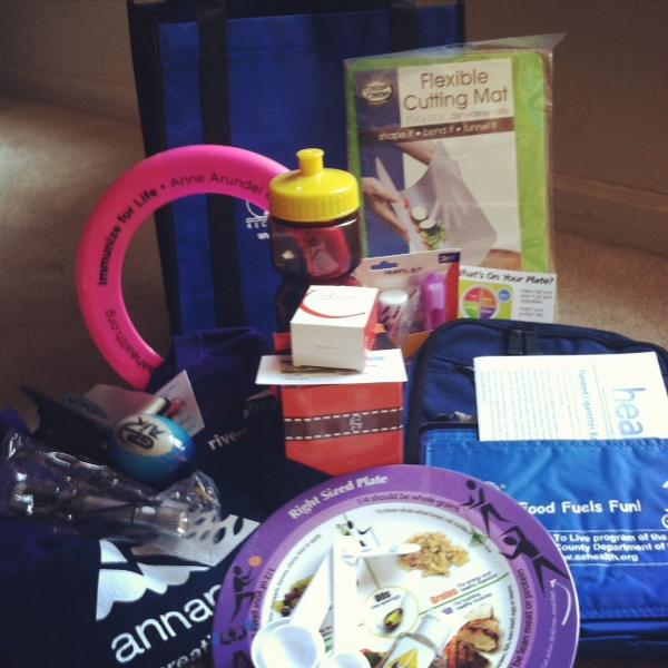 <a href="/AACOPD/">Anne Arundel County Police Department</a> #healthy prize bags...chance to win one 11am- 2pm during the FREE  Health Fair <a href="/AALifeline100/">Lifeline100 Century </a> #lifeline100
