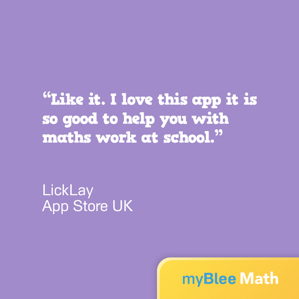 We just love hearing awesome things! Thanks :) #myBlee #Math #edtech #apps