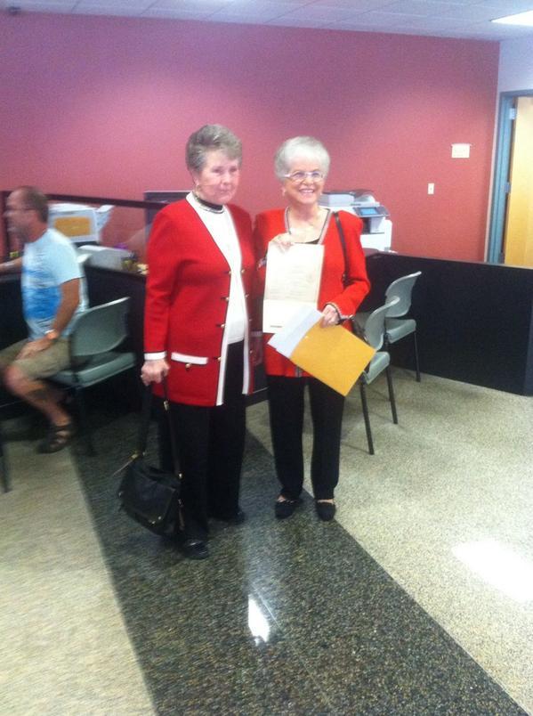 MarriageAZ's tweet photo. #Arizona's first legally married same-sex couple! Congrats to Karen &amp; Nelda—heroes in the fight to win marriage: http://t.co/MCcGG43tHJ