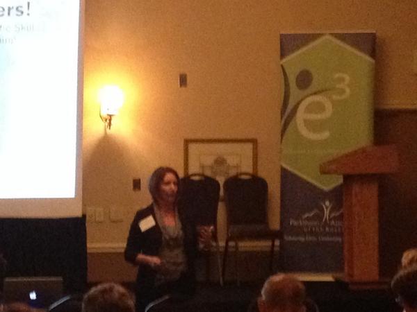 johnmdean123's tweet photo. Hope Engel, PT DPT of Life Care of Longmont discusses exercise &amp; PD at PAR's E3 conference @PARockies http://t.co/RGFRwvTAUy