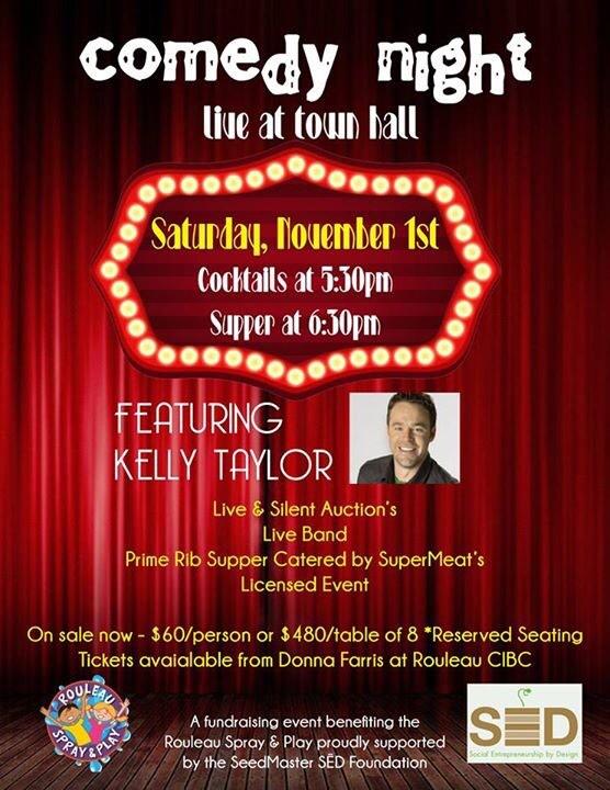 GoPlayOutsideSK's tweet photo. @PremierBradWall Nov1 is Comedy Night in Rouleau, profits are going to our spray park! Can you help us #DreamBig RT? http://t.co/P1dOfxa08A