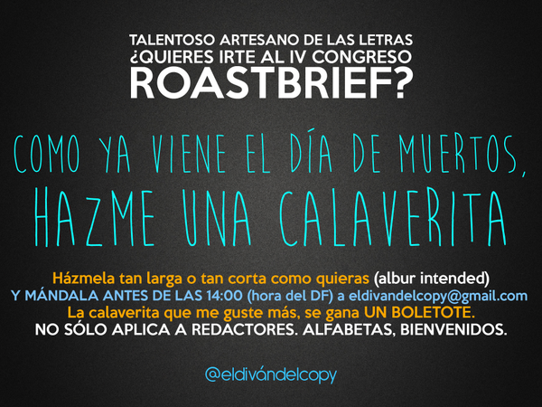 ¿Quién quiere ver a <a href="/RulCardos/">Cardós</a>, <a href="/luisfelizalde/">luisfelizalde</a>, @pachitamer y amigos al #CongresoRB4 de <a href="/roastbrief/">roastbrief</a> GRATIS?

DENSE.