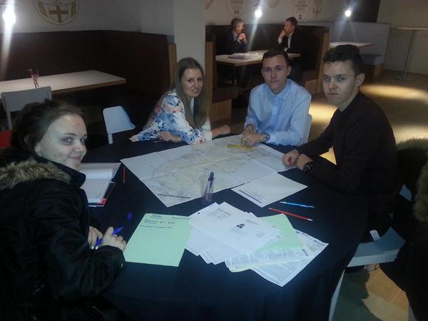 AllSaintScience's tweet photo. Year 12 STEM Students@EYF using science&amp;maths to propose future rail transport routes# civil engineering with AECOM http://t.co/i6NYlMkC7W