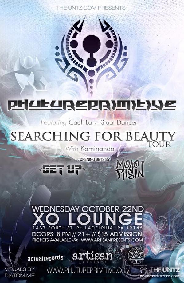thevisibleminds's tweet photo. @phutureprimitiv hitting philly october 22 on his new tour with mojo risin and get up as support #searchingforbeauty http://t.co/Al7aLJsUk1