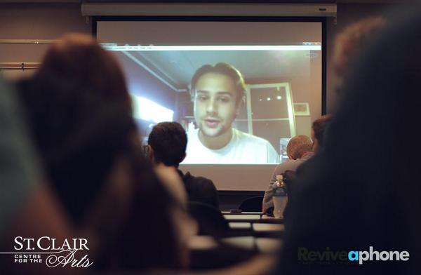 WindsorAdSchool's tweet photo. The #StClairADV students had a blast Skyping with the genius behind @Reviveaphone's latest viral video today! http://t.co/TttnRUBQJQ