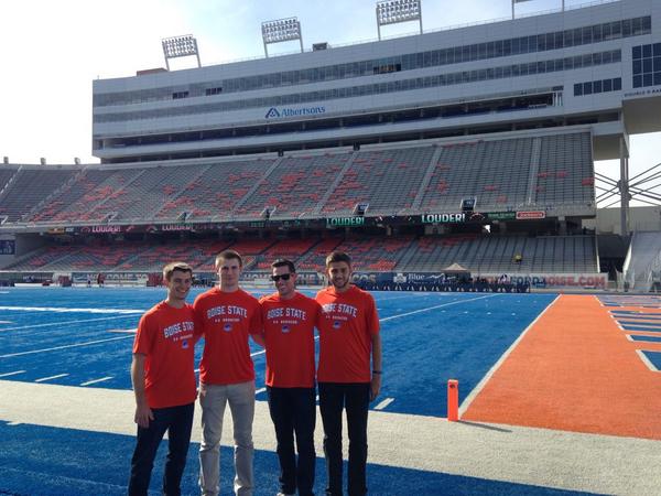 k6nelson's tweet photo. Out here on the smurfturf! #Back2Boise http://t.co/FshCemFV4u