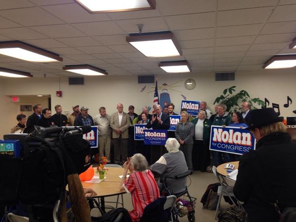 .<a href="/RickNolanMN/">Rick Nolan</a> &amp; <a href="/ysolon/">YvonnePrettnerSolon</a> rallying to protect #SocialSecurity &amp; Medicare today in #Duluth #mn08