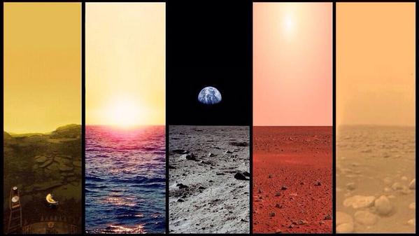 SpaceARAB's tweet photo. تيتان،المريخ،القمر،الأرض،الزهرة http://t.co/8CJPtx9hgZ