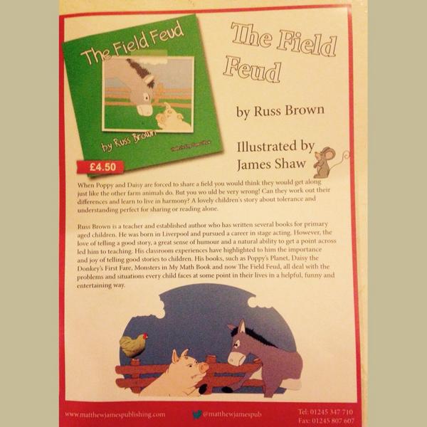 russbrownauthor's tweet photo. Awesome new promo leaflets from @matthewjamespub for #fieldfeud look brilliant! http://t.co/HCKq7urdoq