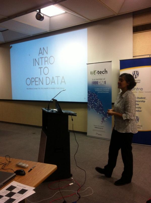 hackforge's tweet image. Next up, @copystar (@OpenDataWindsor) spoke all about #opendata. #HackWE3