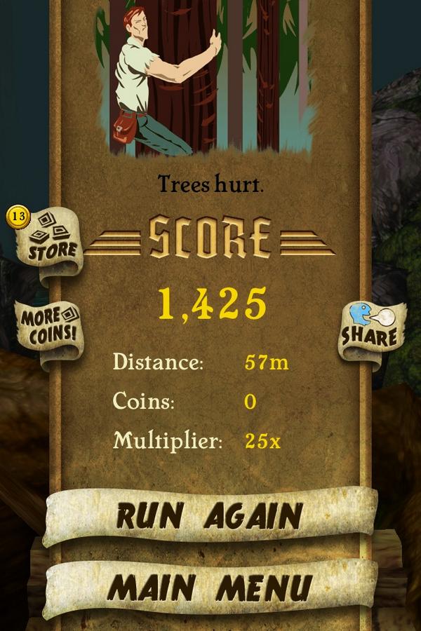 CSON94's tweet image. I got 1,425 points while escaping from demon monkeys. Beat that! bit.ly/TempleRunGame #TempleRung. Bhhhdfxnyz.