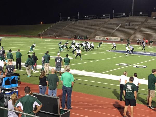 Coach_Montalvo's tweet photo. Got to see two great Texas high school football games tonight in Bryan/ College Station! #TLU19 http://t.co/Eb6Lc1uUAT