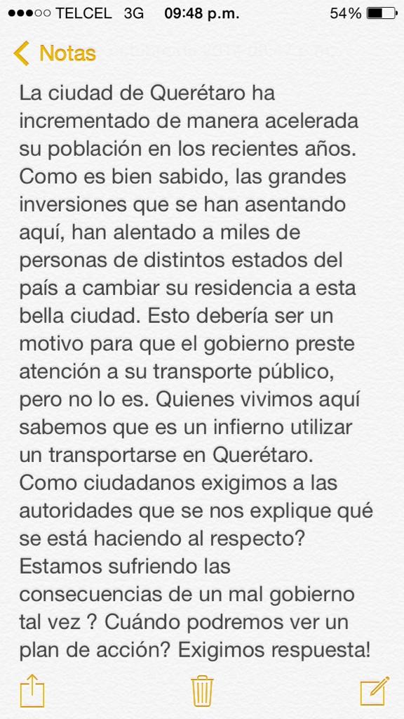 PragmaTraining's tweet photo. @RLoyolaVera @QroMunicipio @ppcalzada @SEGOB_mx esto pasa en #Queretaro nadie ha dado una respuesta. Es lamentable. http://t.co/ZdjHpdOWNg