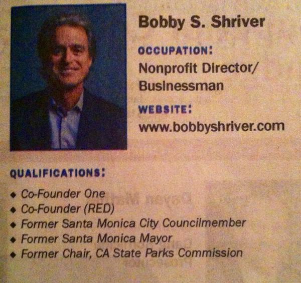 U2_Ritababy's tweet photo. Who is @bobbyshriver & why u should #vote #Shriver as next #Supervisor #laCounty #sfv #dis3 #pg6 enlarge pic & #rt http://t.co/Uf9fANOhMr