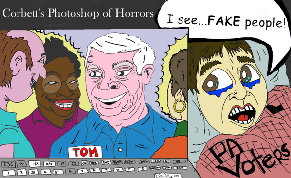 erikfmiller's tweet photo. New Editorial Cartoon I call "Photoshop of Horrors" or "Ghosts of @GovernorCorbett 
#nov4 #vote #Pennsylvania #SB1182 http://t.co/eNgKzfb2Po