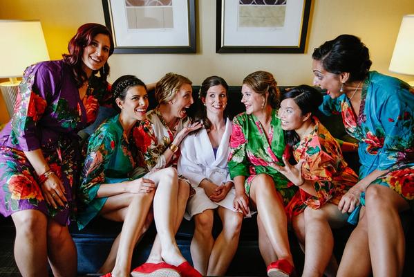 A happy bride = happy bridesmaids. #STL #Bride #bridesmaid