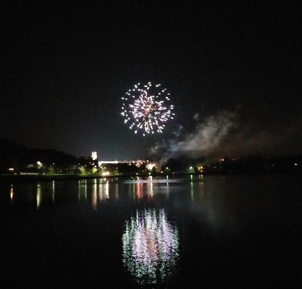 BostonTweet's tweet photo. Fireworks over BC tonight for Homecoming 2014! #BeatClemson (pic @miskaw1210) http://t.co/op3Ne9VGHm