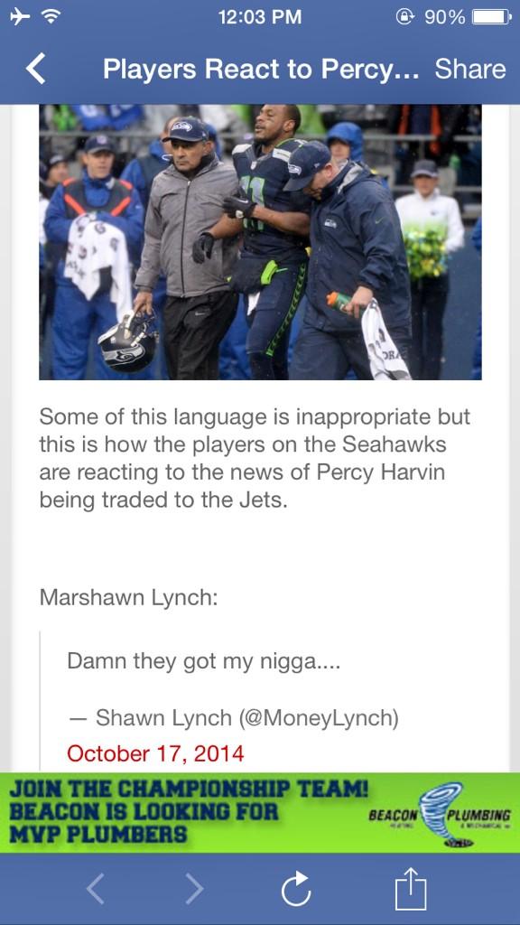 _skinnylloyd's tweet photo. Marshawn always keeping it G http://t.co/bGIZPE44VP