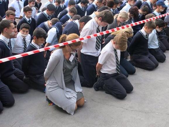 jarrodmckenna's tweet photo. Powerful image from @ERAforChange's 30 school #StudentsMakeAWay protest yesterday. Notice the teacher joining in. http://t.co/ZO9ciZ06Ec