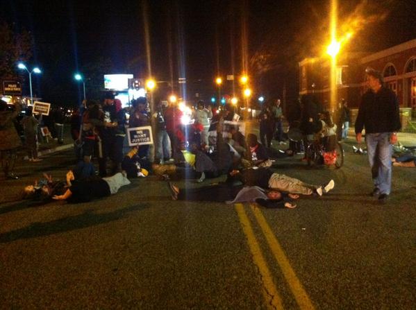 Ferguson protests erupt again, traffic blocked