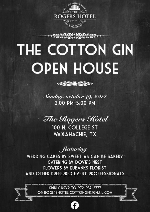 RogersHotel_TX's tweet photo. Make sure you come see us in #thecottongin on Sunday! http://t.co/77HXnKAWfY