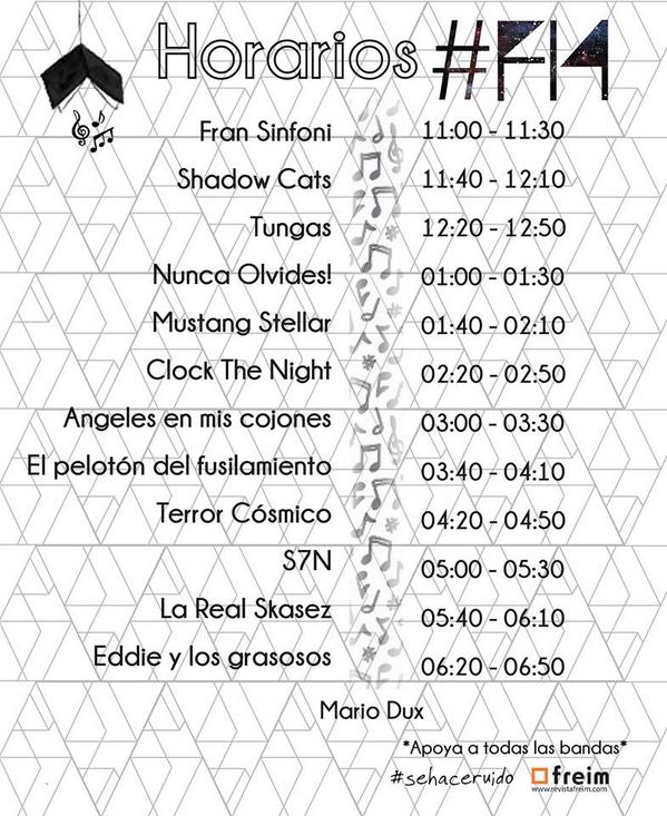 fiscumfestival's tweet photo. Les compartimos nuevamente los horarios de #F14DF no se pueden perder a ninguna, COMPARTAN, APOYEN, ASISTAN!!! http://t.co/YkDo0ydHwd