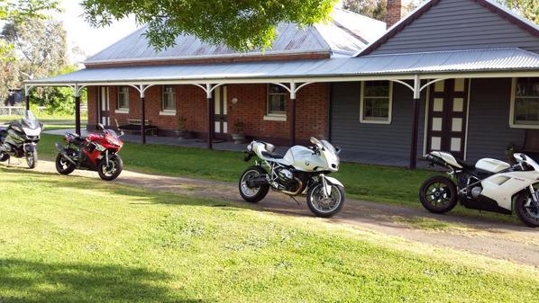 Look! 4 riders on the storm from Sydney via Bega <a href="/1865BnB/">birregurra1865bb</a> and dined <a href="/BraeRestaurant/">Brae</a>  on Thursday